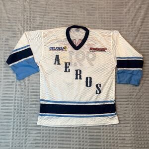 VTG Park Antony White & Blue Aeros Sunny Hockey Mesh Youth Sz 18-20 Jersey